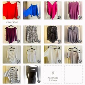 LOT 14 Designer Silk Blouses & Cotton T’s Chaser Calypso Anthropologie Bailey44